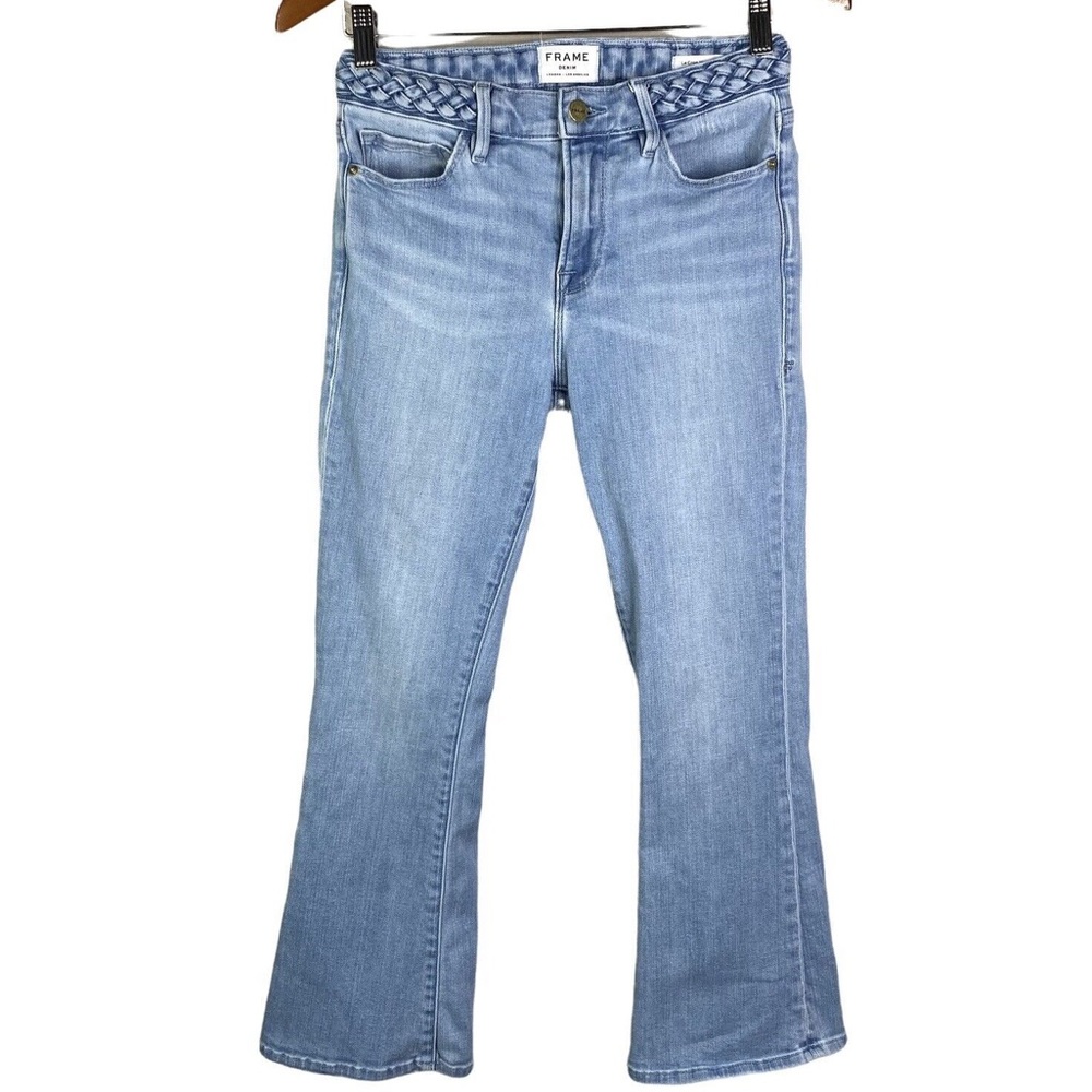 Frame Denim Le Crop Mini Boot Cropped Light Blue Jeans Flared